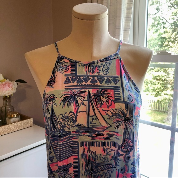 LILLY PULITZER Margot Dress in Whisper Blue Yeah Buoy Print Sz S NWT - Picture 4 of 14
